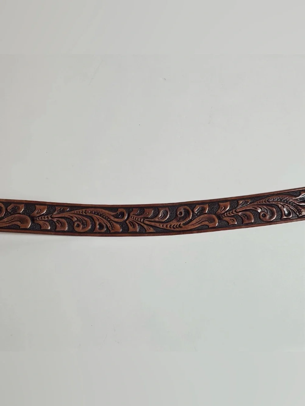 Vintage Rockmount Ranch Wear Mens Hand Tooled Leather Belt 32 Western Rodeo Boho